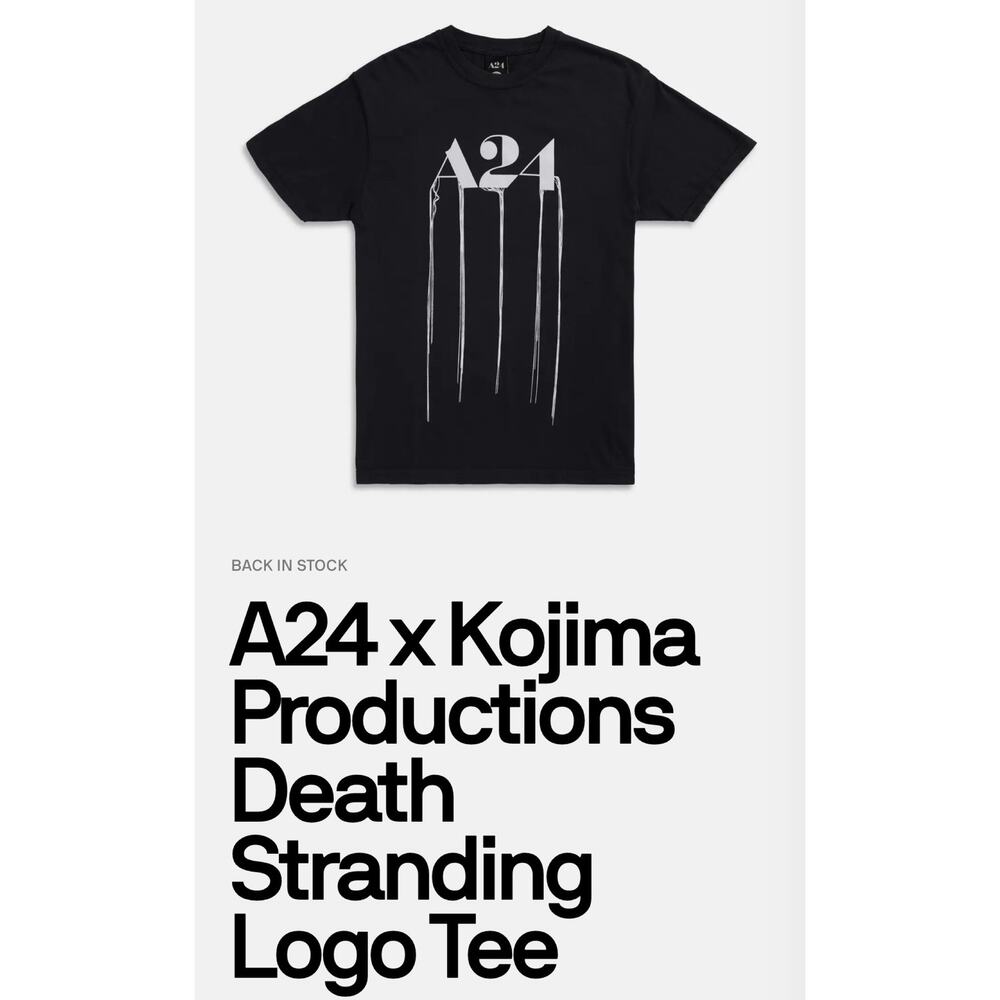 A24 x Kojima Productions Death Stranding Logo Tee; SIZE MEDIUM